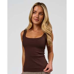 Go-To FLXCotton Rib Crop Tank-Breathable Knit Casual Sport Top.เสื้อกีฬาแบบสวมใส่สบาย ระบายอากาศได้ดี - Product Image 5