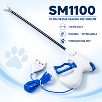 YYF SM1100 Instrument de scellement vasculaire laparoscopique vétérinaire réutilisable de 10 mm et 37 cm avec morsure droite à double ouverture