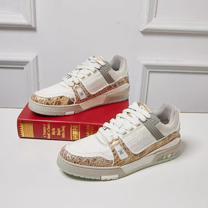 Chaussures de sport décontractées pour hommes 100% cuir de crocodile Antidérapant Semelle à coussin d'air Lacets Bout rond Tendance de la mode Toutes saisons - Product Image 2