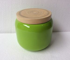 Pot en bambou bon marché récipient de stockage d'épices en bambou avec couvercle pot de stockage de fleurs cuites organisateur rond - Product Image 5