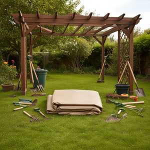 Cubierta para Gazebo/Pérgola/Pabellón Amicasa MILANO Beige 3x3m de Poliéster - Product Image 3