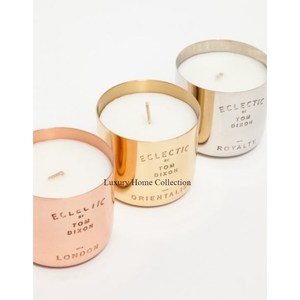 <b>Set</b> of 3 Decorative Candle Holder <b>Tea</b> Light Holder Multi Color Jars and Pots Candle Wax Storage Pots Supplies Stainless Steel - Product Image 1