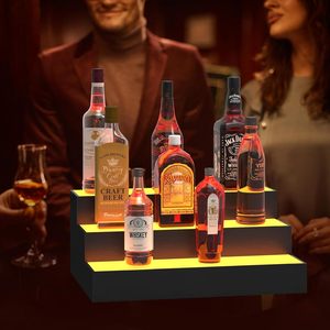 ชั้นวางขวดแบบพกพาพร้อมไฟ LED อะคริลิคสำหรับวางเคาน์เตอร์ไวน์แอลกอฮอล์หรือเหล้า - Product Image 6