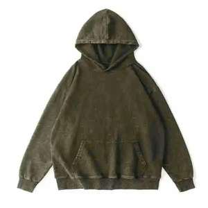100% algodón orgánico invierno francés Terry Sun Faded ácido lavado personalizado transpirable desgastado peso pesado Sudadera con capucha - Product Image 5