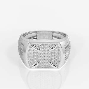 Bague pour homme en or jaune 18 carats avec diamant de laboratoire, design classique et opulent - Product Image 5