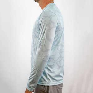 Vêtements de Fitness de pêche en polyester 100% coton pour hommes professionnels Impression par sublimation numérique complète Conception de col rond respirant - Product Image 6