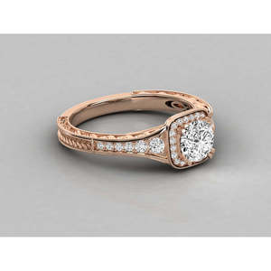 Bague solitaire en or 9 carats pour femme avec diamant rond, design brillant - Product Image 1
