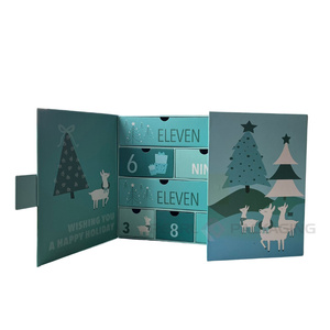Boş özel noel çerezleri çikolata Advent takvim kozmetik kağıdı kutu 12 gün 24 gün geri sayım hediye kutusu - Product Image 4