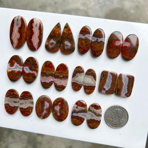 Natural InfinityStones Seam Agate Cabochon Mix Shape Loose Red Quartz Gemstone Pair 2g-6g for Jewelry Making Excellent Value - Product Image 4