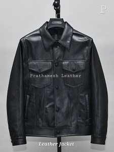 Veste en cuir boutonnée pour homme de qualité supérieure avec doublure intérieure douce pour un usage quotidien et en hiver-Options en vrac de qualité export - Product Image 3