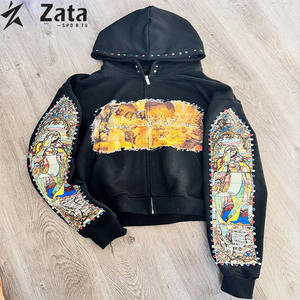 Fabricant de vêtements de streetwear décontractés pour hommes, personnalisés, d'hiver, à capuche, vintage, délavés à l'acide, écologiques, respirants - Product Image 1