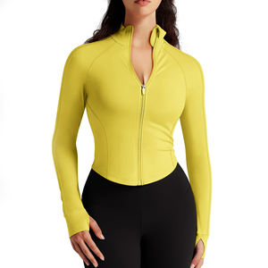 Chaqueta Deportiva de Yoga para Mujer, Transpirable, Ligera, de Alta Elasticidad, Secado Rápido, Cierre Completo, Ajuste Entallado, Cuello Alto - Product Image 1