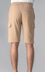Pantalones cortos Cargo sólidos de calle alta para hombre, bolsillos, cintura elástica, tela suave de secado rápido, ropa informal, pantalones cortos de algodón, servicio OEM al por mayor - Product Image 4