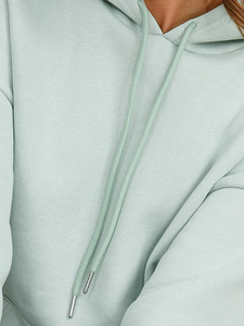 Sudadera con capucha lisa con logotipo personalizado de peso pesado, ropa de calle de gran tamaño con hombros caídos, sudaderas con capucha para mujer - Product Image 3