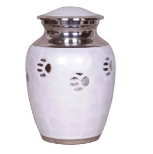 Urnes funéraires pour animaux de compagnie en laiton avec un beau motif de patte et un fini rouge sur le dessus, urnes classiques en métal pour animaux de compagnie - Product Image 6