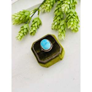 Anillo Ajustable de Plata de Ley y Turquesa Blue Ridge de Eli Skeets, Estilo Boho, para Uso Diario - Product Image 3