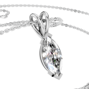 Popular Moissanite Marquise Cut Link Chain <b>Pendant</b> <b>for</b> Women <b>Men</b> 14K Solid Gold Rhodium Plated IGI Certified <b>Necklace</b> Gift Party - Product Image 4
