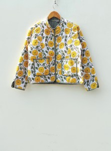 Veste en coton matelassé de style bohème indien fait à la main pour femmes nouveau style de vêtements d'extérieur en tissu tissé imprimé de fleurs décontracté pour l'hiver - Product Image 5