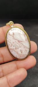 Colgante de Latón Hecho a Mano UDGEMS con Piedra Preciosa de Ágata de Encaje Negro Natural, Diseño de Cabujón Suelto de 5-8 mm - Product Image 3