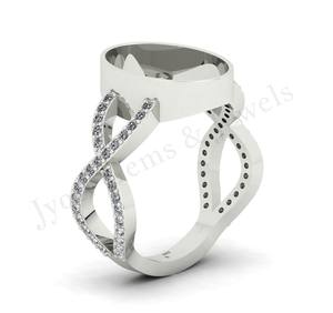 Vente en gros de bijoux en argent sterling semi-monté serti de bagues de fiançailles classiques fait à la main avec placage en or 14 carats - Product Image 4