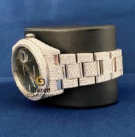 Reloj de Lujo para Hombre, Diseño de Diamantes Glaseados, Mecanismo Japonés, Acero Inoxidable, Cristal Analógico, Esfera de 41 mm, Edición Limitada, Fecha Automática