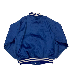 Royal <b>Blue</b> Satin Varsity Bomber Jacket Retro Baseball Style Lightweight Unisex Streetwear Classic College Windbreaker Coat - Product Image 6
