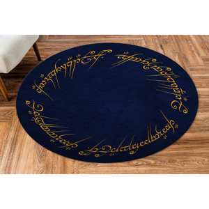 Alfombra Circular Azul Marino: Decoración para Sala de Cine, Alfombra Antideslizante, con Pelo Suave - Product Image 2