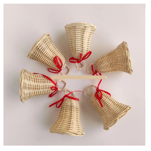 Mini estatuilla de árbol de Navidad de ratán, adorno navideño hecho a mano para decoración de hogar y oficina - Product Image 2