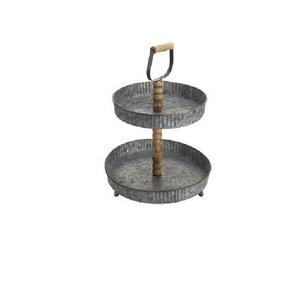 Soporte para Tartas galvanizado de hierro de 3 niveles moderno con asa, vajilla de exhibición artesanal, bandeja y soporte para tartas galvanizadas - Product Image 2