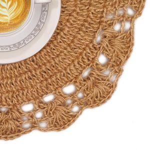 เสื่อปูโต๊ะรับประทานอาหารทำจากปอกระเจาธรรมชาติทำมือสำหรับงานแต่งงานงานเลี้ยงวันเกิดและงานเลี้ยงตกแต่งสำหรับทุกวันและโอกาสพิเศษ - Product Image 4