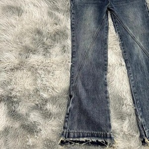Kadın yüksek kalite nefes hızlı kuru Flayed Hem kot pantolon orta bel ile Rhinestone & yama süslemeleri iç<span class=keywords><strong>in</strong></span> kaba çalışma - Product Image 3