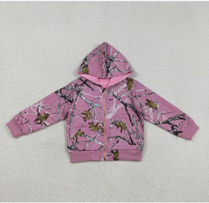 GT1591 Manteau à capuche rose Branches pour filles - Product Image 5