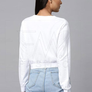 Sudaderas Elegantes para Mujer, de Alta Calidad, 100% Algodón, Otoñales, Ecológicas, de Secado Rápido, con Bolsillo Delantero, Logotipo Personalizado Impreso, Diseño Recortado - Product Image 2