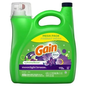 Gain + Détergent à lessive liquide Aroma Boost, parfum Moonlight Breeze, 107 lessives, 154 FlOz, compatible HE - Product Image 1