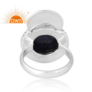 Anillo de piedras preciosas de lapislázuli Natural de Plata de Ley 925, joyería personalizada para mujer, regalo para ella - Product Image 2