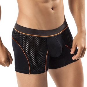 2025 Custom Brand Men's Sexy Seamless Boxer Briefs 100% Bamboo Fiber Ribbed Knit Underwear Soft Breathable 100% Bamboo Fiber - Product Image 6