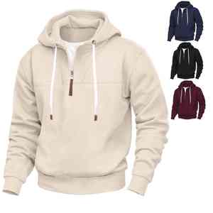 Sudadera con Media Cremallera Personalizada para Hombre, Frente Sólido, Casual, con Logotipo Personalizado, Colores y Tallas |   100% Algodón Corte Regular Invierno - Product Image 5