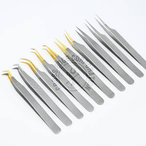 Pinza para Extensión de Pestañas con Punta de Fibra, Punta Curva Mega Boot, Ligera, Herramienta de Aislamiento Clásica - Product Image 1