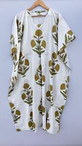 ชุดเดรสคาฟตันคอตตอนสำหรับผู้หญิง, เดรสลำลองทูนิคผ้าฝ้ายแนวโบฮีเมียนทำมือเป็นมิตรกับสิ่งแวดล้อมขนาดฟรีไซส์100% - Product Image 6