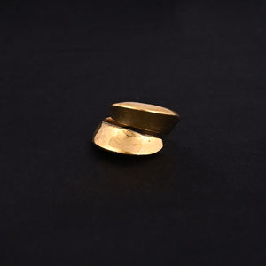Open Curved Gold Plated <b>Brass</b> <b>Ring</b> For Women - Product Image 2