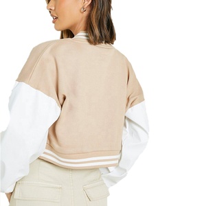 OEM de alta calidad Chenille bordado Bomber Letterman Crop Applique hombres Universidad personalizada béisbol Jersey Boxy Fit soporte de invierno - Product Image 3