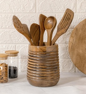 Soporte rústico para utensilios grandes de 7 pulgadas para encimera de cocina | Organizador de espátula de cocina de madera para Fiesta | Acción de Gracias - Product Image 2