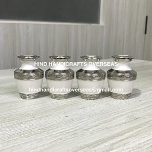 Mini urne américaine en laiton nacré blanc plaqué nickel Petites fioles Mini souvenir pour les cendres sacrées de bébé Hommes Femmes Cendres humaines - Product Image 5