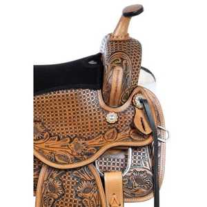Sillín de caballo de estilo occidental mecanizado a mano de alta moda | Sillín de doma de cuero Premium para montar en inglés Rodeo Trail & Show Use - Product Image 4
