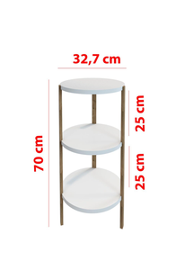 โต๊ะไม้ทรงกลม 3 ชั้น สีขาว สไตล์โมเดิร์น ทำด้วยมือ คุณภาพสูง จากตุรกี - Product Image 2