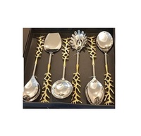 Ensemble de couverts en acier inoxydable de 7 pièces de haute vente ensemble de couverts plaqués or au design moderne et simple pour cadeaux