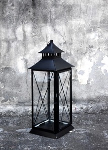 Wholesale <b>Black</b> Color Outdoor Garden <b>Candle</b> <b>Lantern</b> Home Decorative Supply for Christmas India - Product Image 4