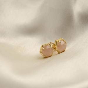8mm <b>Rose</b> <b>Quartz</b> Stud <b>Earring</b> 925 Sterling Silver Prong Setting Handmade Fashionable October Birthstone Jewelry for Gift - Product Image 3