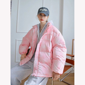 แจ็กเก็ตทรงพองสำหรับผู้หญิงใส่ให้ความอบอุ่นในฤดูหนาวเสื้อแจ็กเก็ตตัวยาวแบบซิปรูดเต็มแขนยาวสำหรับผู้หญิงพร้อมโลโก้ตามสั่ง - Product Image 1