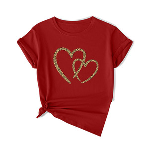 T-shirt blanc basique pour femme pour l'été Top imprimé graphique Saint Valentin T-Shirt en jersey grande taille T-shirt graphique pas cher Filles - Product Image 5
